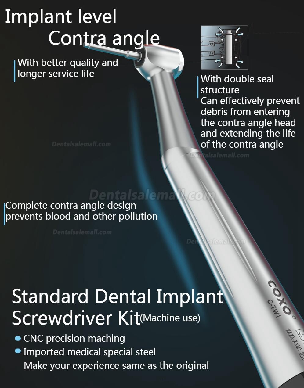 YUSENDNET COXO C-TW1 Dental Implant Torque Wrench Universal Implant Torque Wrench Kit